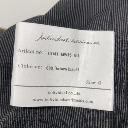 individual sentiments インディビジュアルセンチメンツ 20AW ブラウン CO41-MW15-NO ツイード ロングコート コート