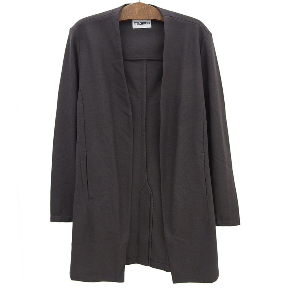 Excellent Condition Wool Long Cardigan Charcoal Gray 4 AJ32-085 Tops Men's Tops 40 Men's