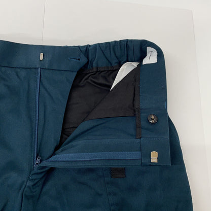 Salvatore Ferragamo Salvatore Ferragamo Blue-Green Cotton Chino Pants with Hook Belt Bottoms