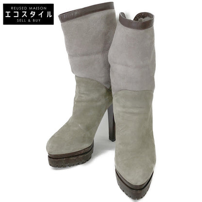 58720 Suede In-Boa Back Zip Heel Boots / Shoes 35.5 Women's
