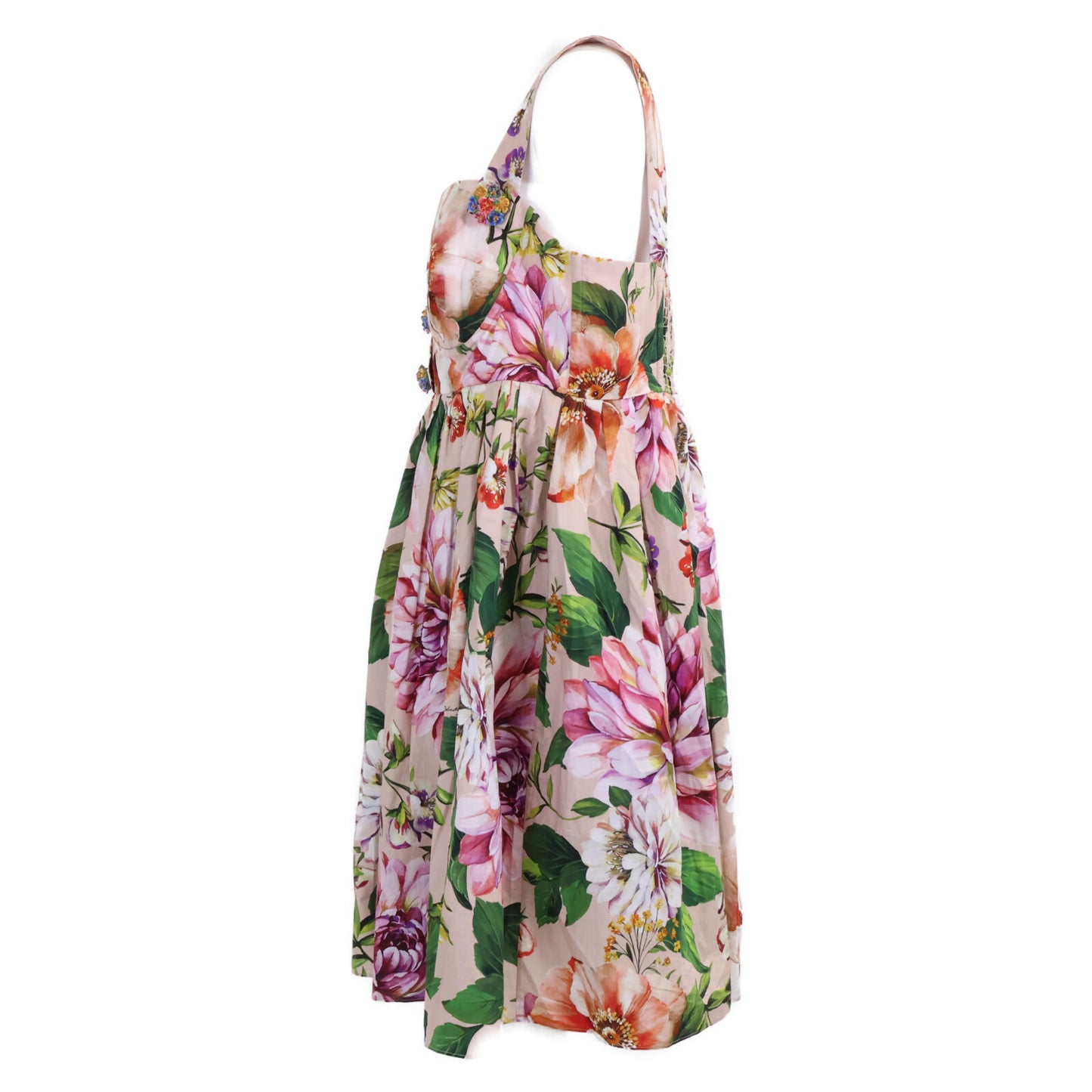 [Excellent Condition/Domestic Authentic] F610WT/HS5F8 Floral Flower Button Camisole Dress 50 Ladies