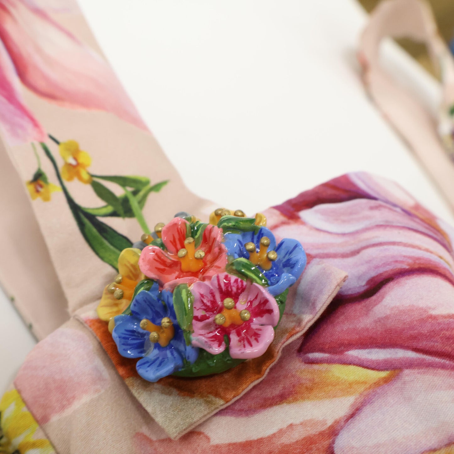 [Excellent Condition/Domestic Authentic] F610WT/HS5F8 Floral Flower Button Camisole Dress 50 Ladies
