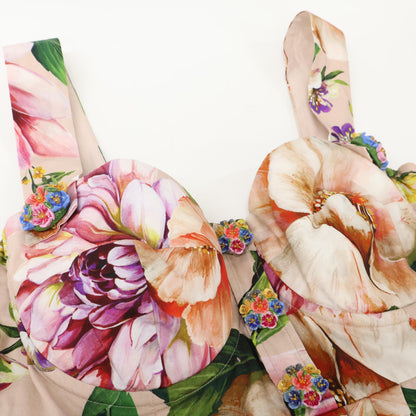 [Excellent Condition/Domestic Authentic] F610WT/HS5F8 Floral Flower Button Camisole Dress 50 Ladies