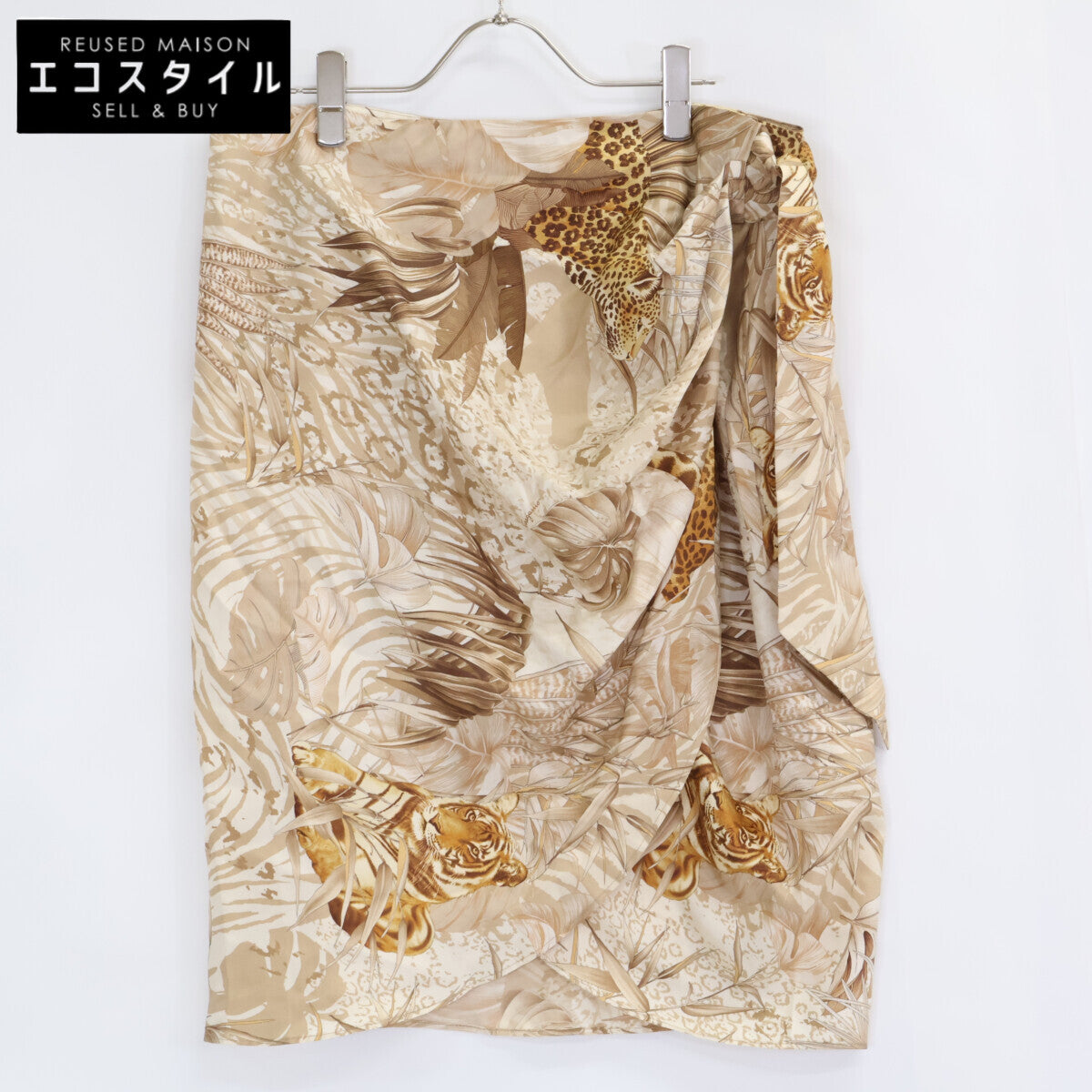 Salvatore Ferragamo 【Excellent condition/Domestic genuine product】Animal print wrap skirt