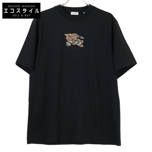 BURBERRY バーバリー 8116169 ブラック エクエストリアンナイトロゴTシャツ トップス