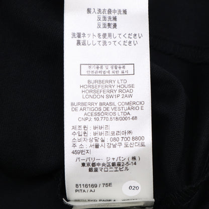 BURBERRY 8116169 Black Equestrian Knight Logo T-Shirt Tops