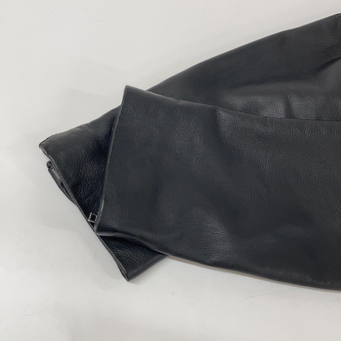 Black 2048286 Lambskin Single Rider Jacket 48 Men's