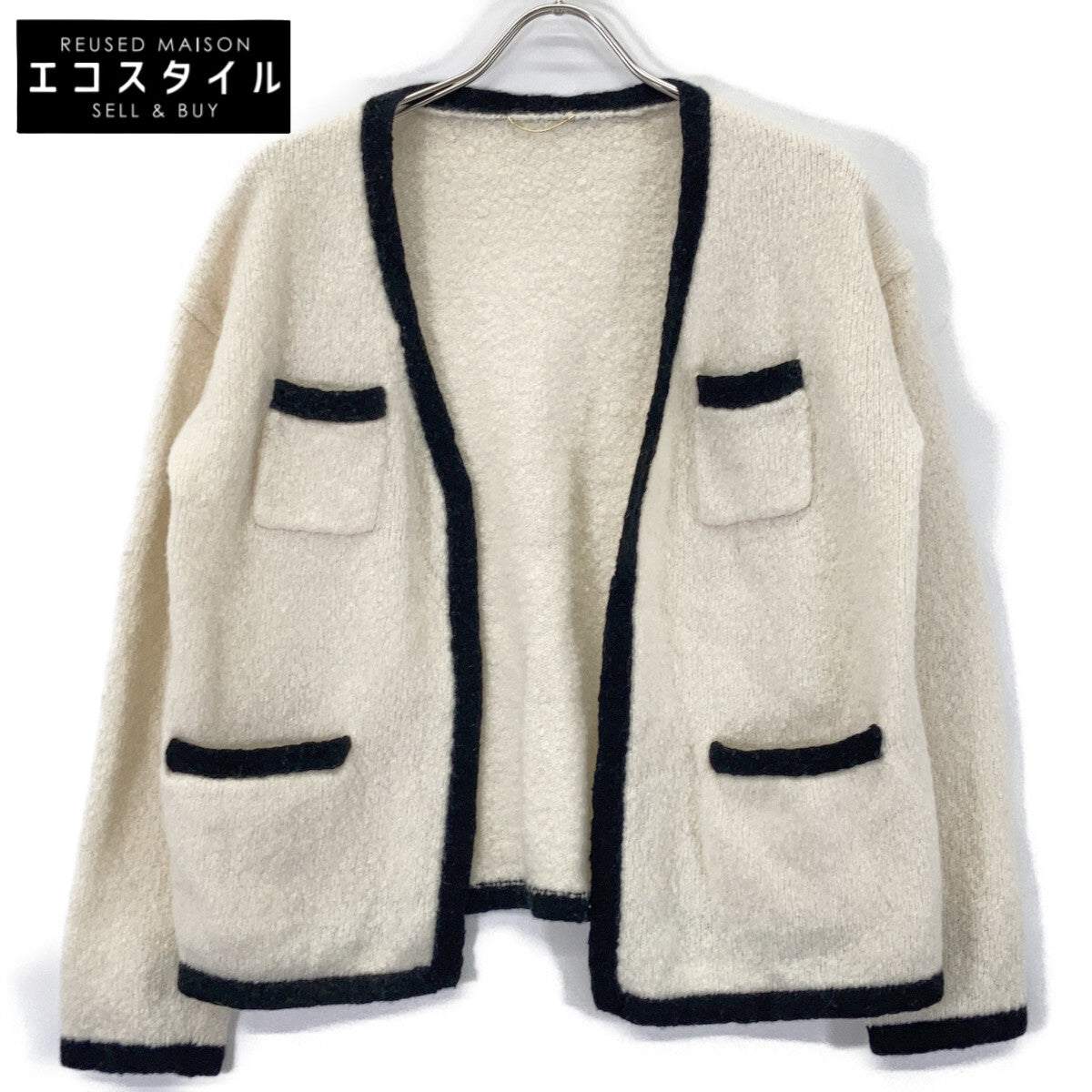 L'Appartement 22-080-560-2140-3-0 22AW Bicolor Knit Cardigan Tops