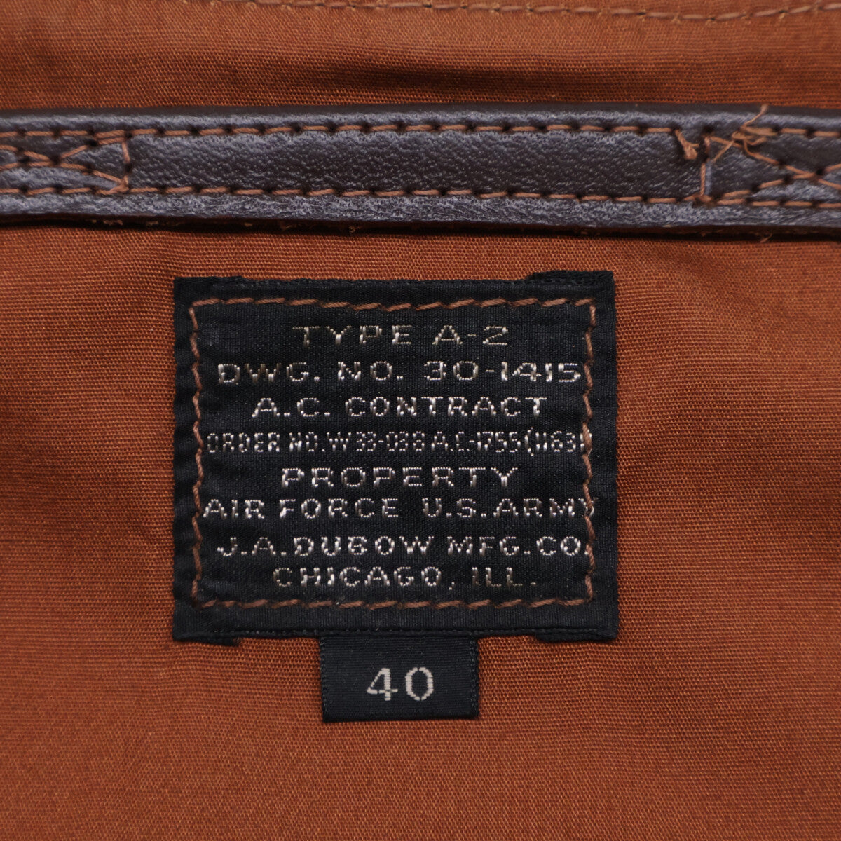 THE FEW J.A.DUBOW A-2 30-1415 W33-038 Real McCoy Custom King Flight Jacket