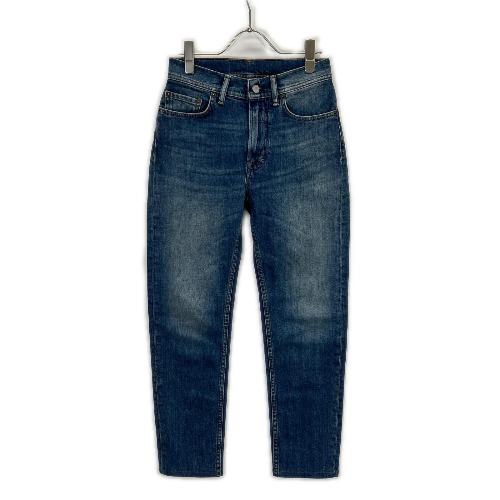 ACNE STUDIOS A00210 Melk Mid Blue Trash Slim Tapered Denim Pants Bottoms 24