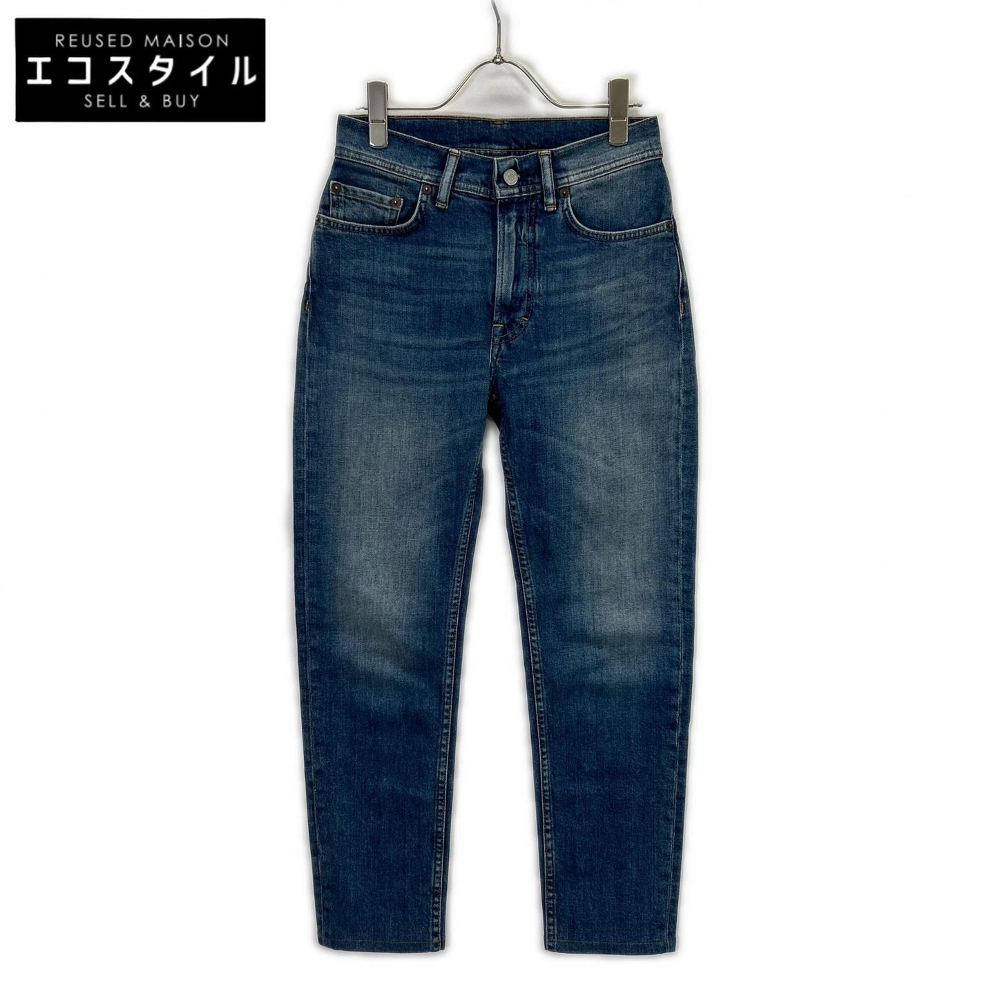ACNE STUDIOS A00210 Melk Mid Blue Trash Slim Tapered Denim Pants Bottoms 24
