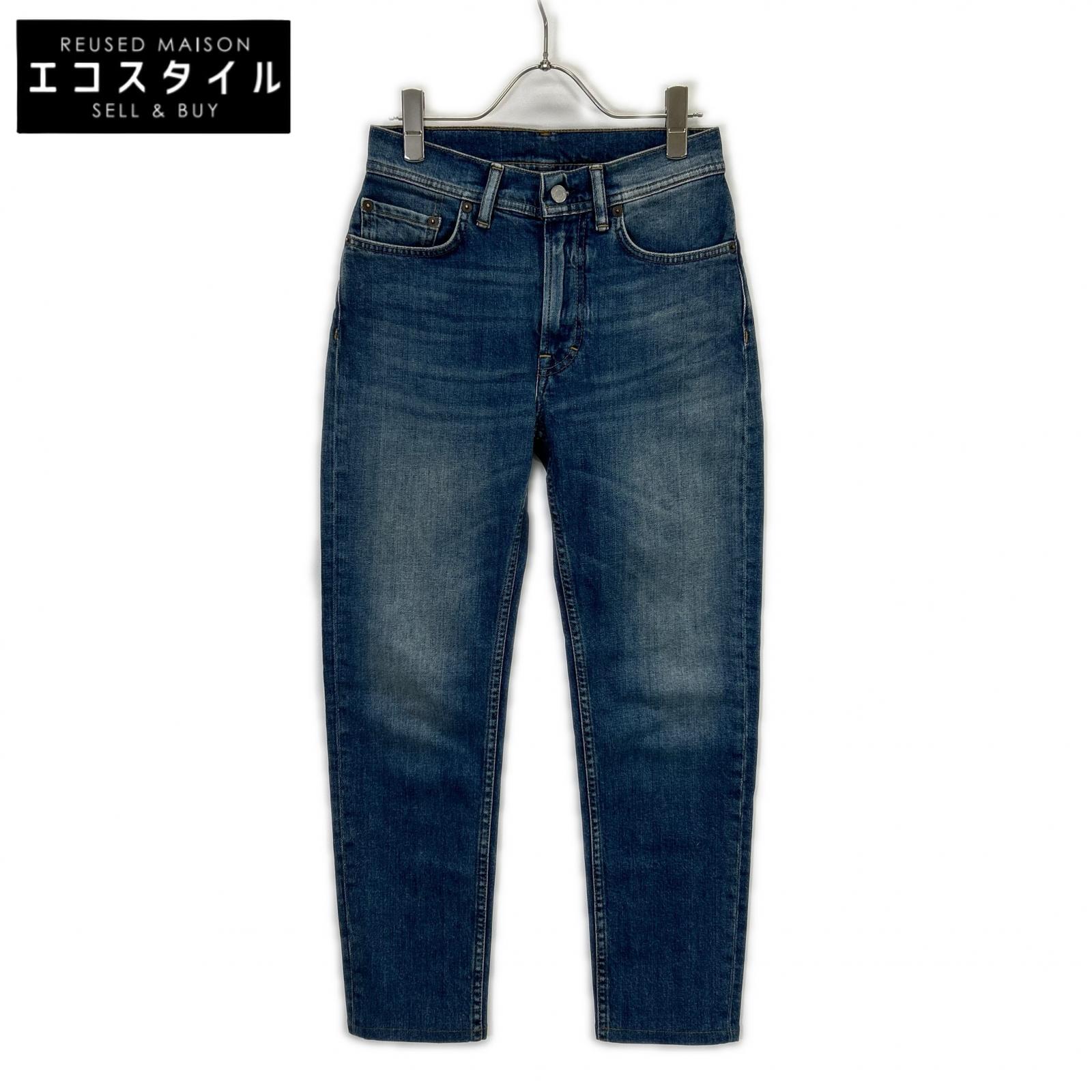 ACNE STUDIOS A00210 Melk Mid Blue Trash Slim Tapered Denim Pants Bottoms 24