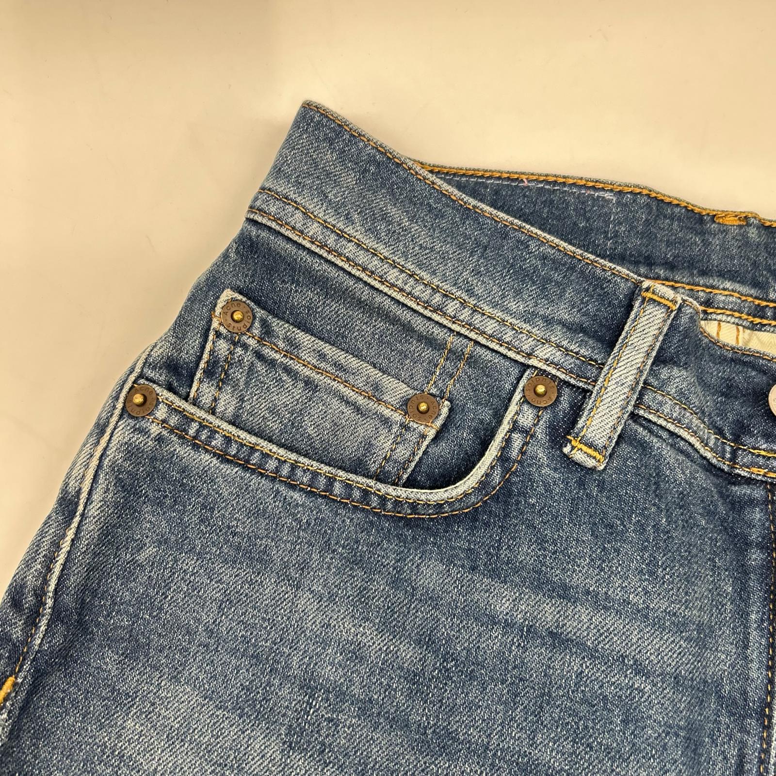 ACNE STUDIOS 潮流实验 Acne Studios A00210 Melk Mid Blue Trash 修身锥形牛仔裤 裤子 24