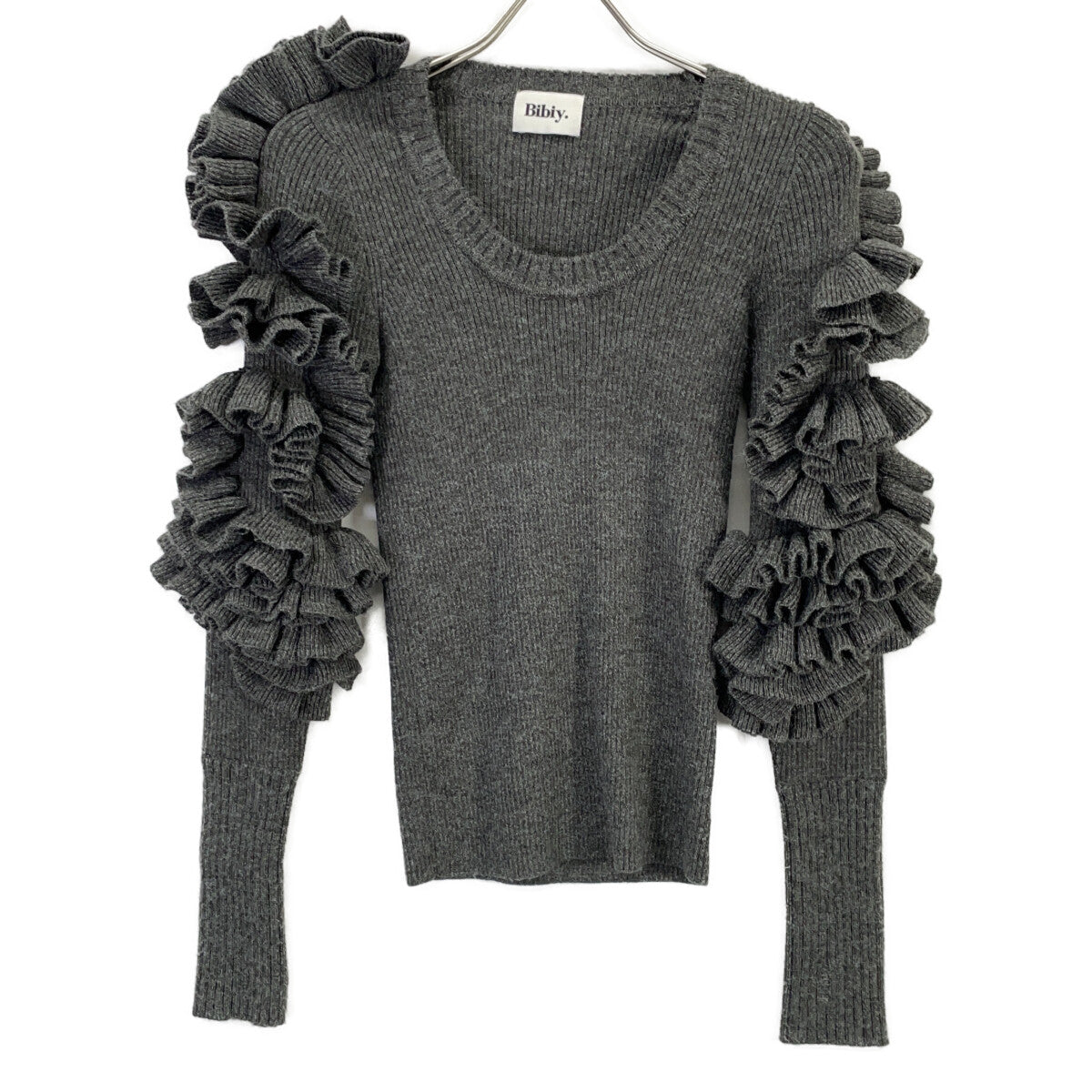 Bibiy ビビィ B41-KN042GYF グレー FLORENTINA FRILL KNIT トップス