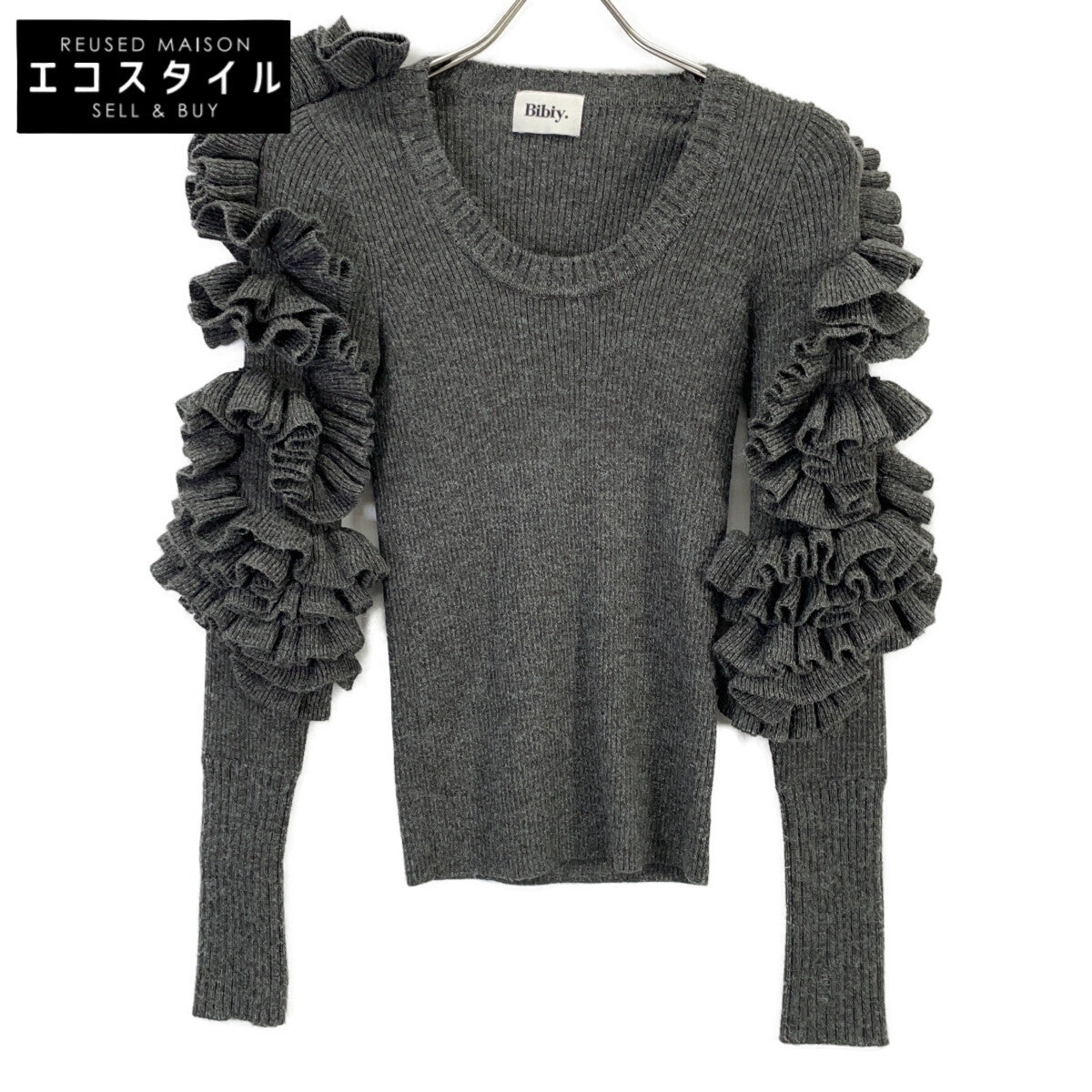 Bibiy ビビィ B41-KN042GYF グレー FLORENTINA FRILL KNIT トップス