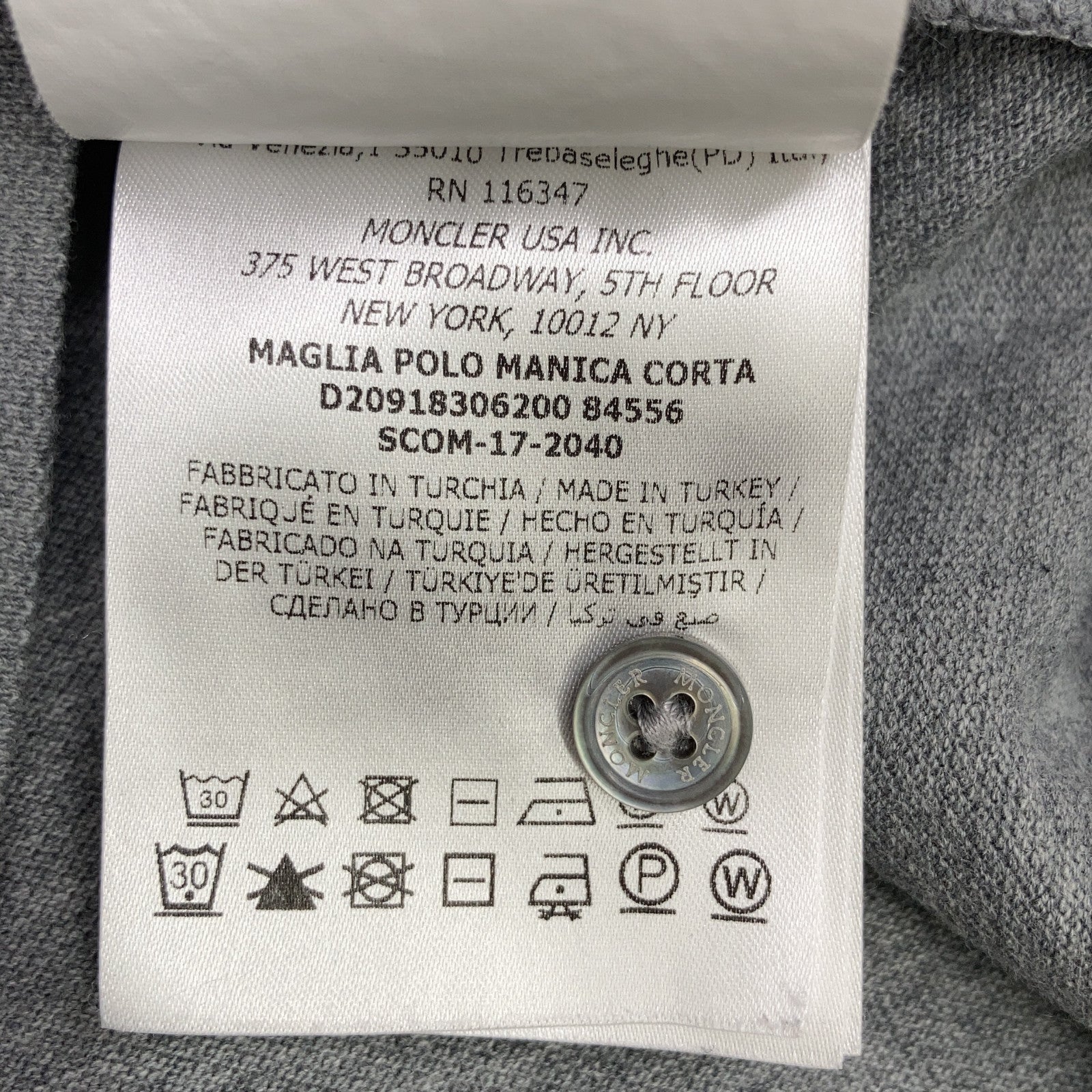 MONCLER 盟可睐 灰色 袖口徽标 Polo 衫 上衣