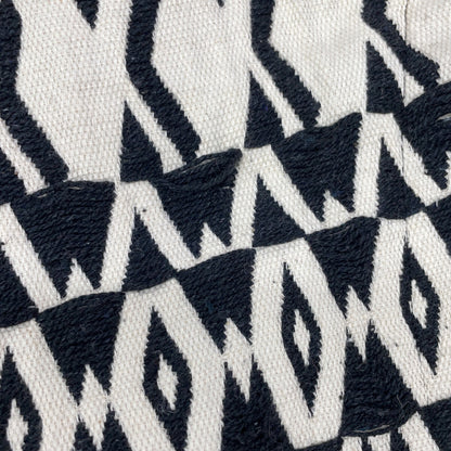 SaraMallika SaraMallika Black×White Linen-Blend All-Over Pattern Long Coat