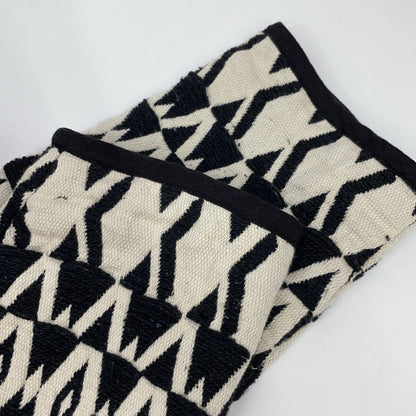 SaraMallika SaraMallika Black×White Linen-Blend All-Over Pattern Long Coat