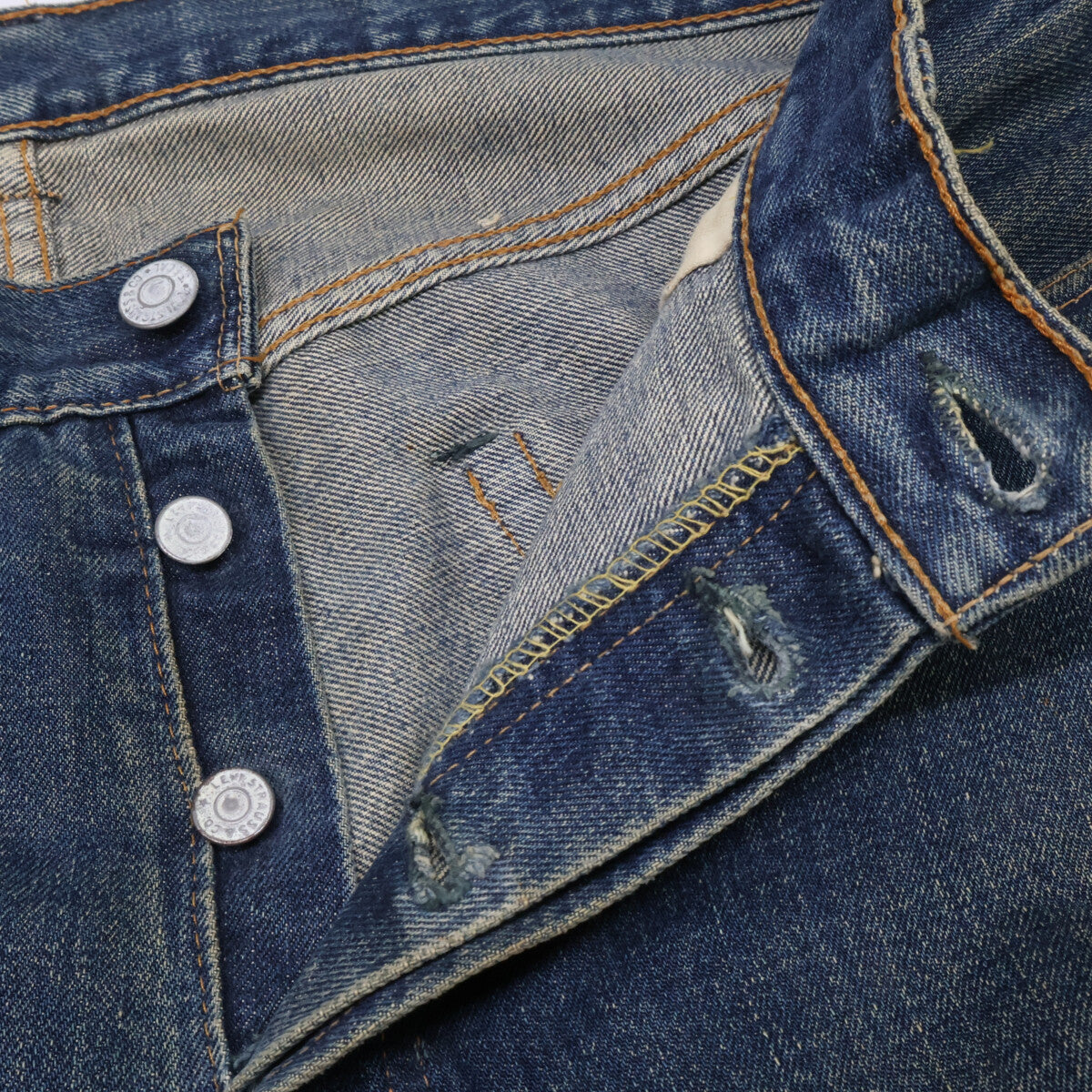 LEVI'S 李维斯 纽扣背面8刻印 不对称V 大E红旗 纽扣门襟 牛仔裤 下装