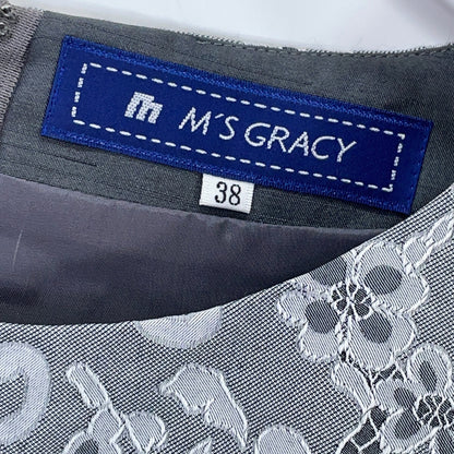 M'S GRACY エムズグレイシー ｸﾞﾚｰ ﾘﾎﾞﾝ付き ﾌﾚｱﾜﾝﾋﾟｰｽ ワンピース