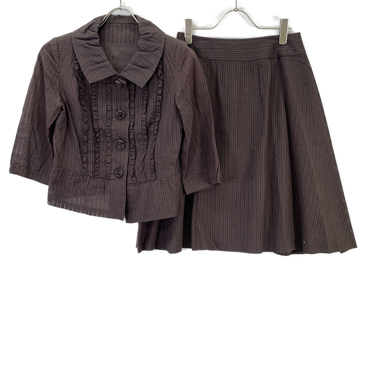 KOJI WATANABE STYLE Brown Striped Setup Suit 9