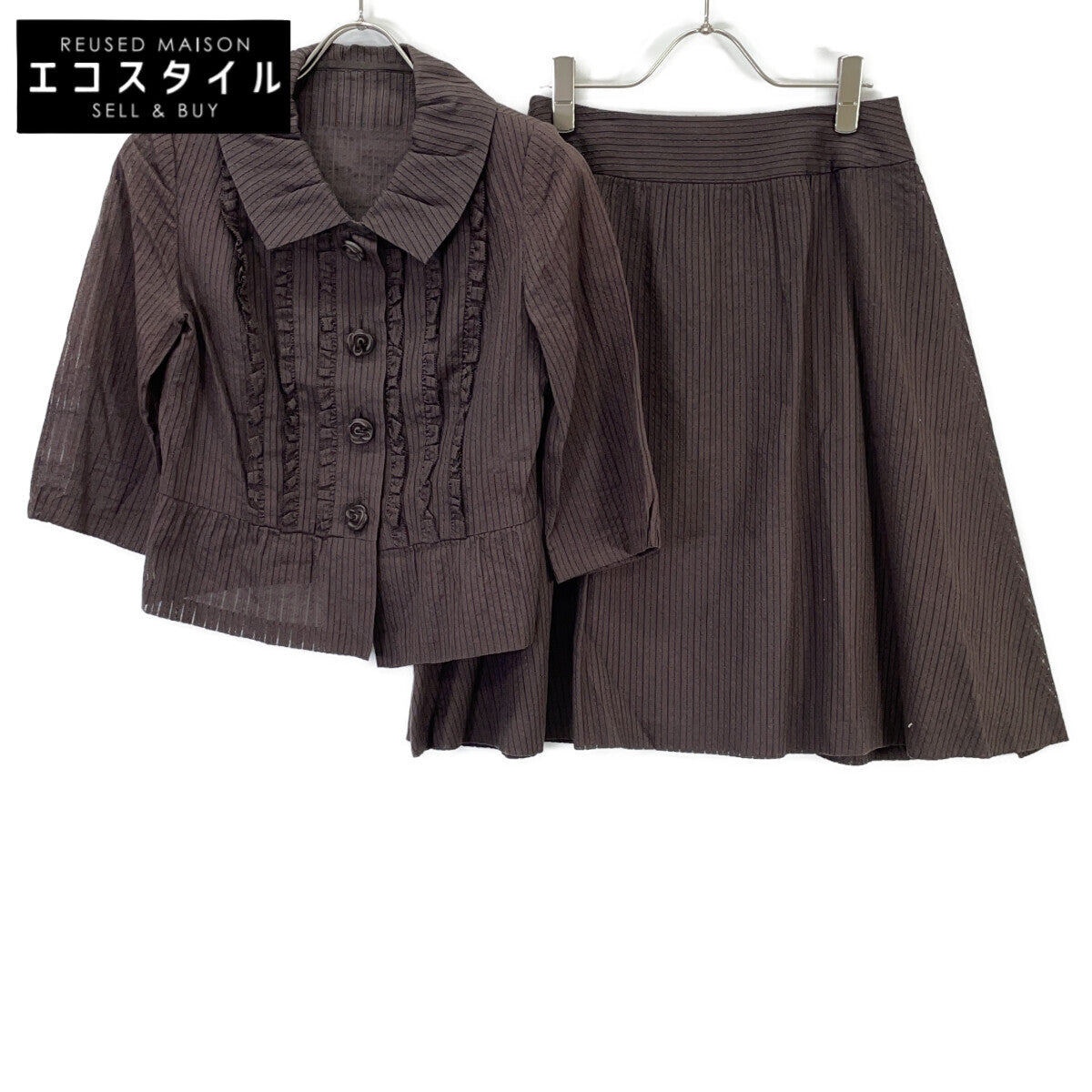 KOJI WATANABE STYLE KOJI WATANABE STYLE 棕色条纹套装 9