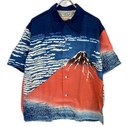 SS37917 Color 128 Katsushika Hokusai Fine Wind, Clear Morning Aloha Shirt Tops XL Men's