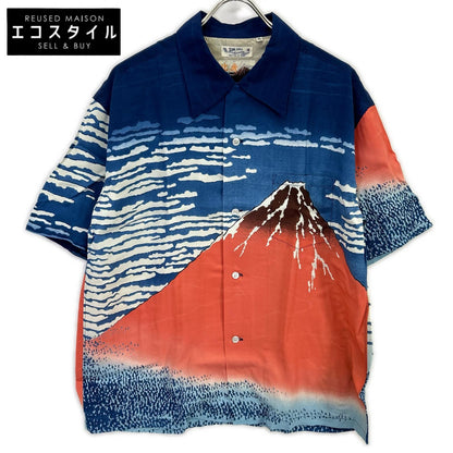 SS37917 Color 128 Katsushika Hokusai Fine Wind, Clear Morning Aloha Shirt Tops XL Men's