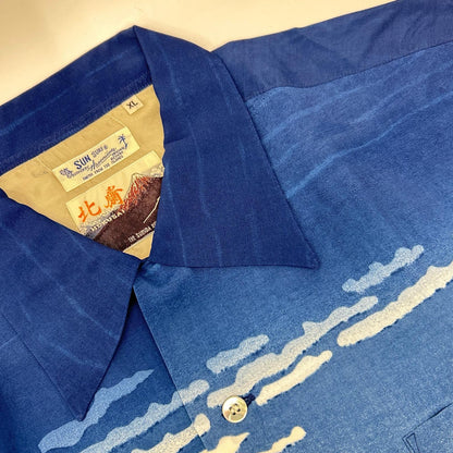 SS37917 Color 128 Katsushika Hokusai Fine Wind, Clear Morning Aloha Shirt Tops XL Men's