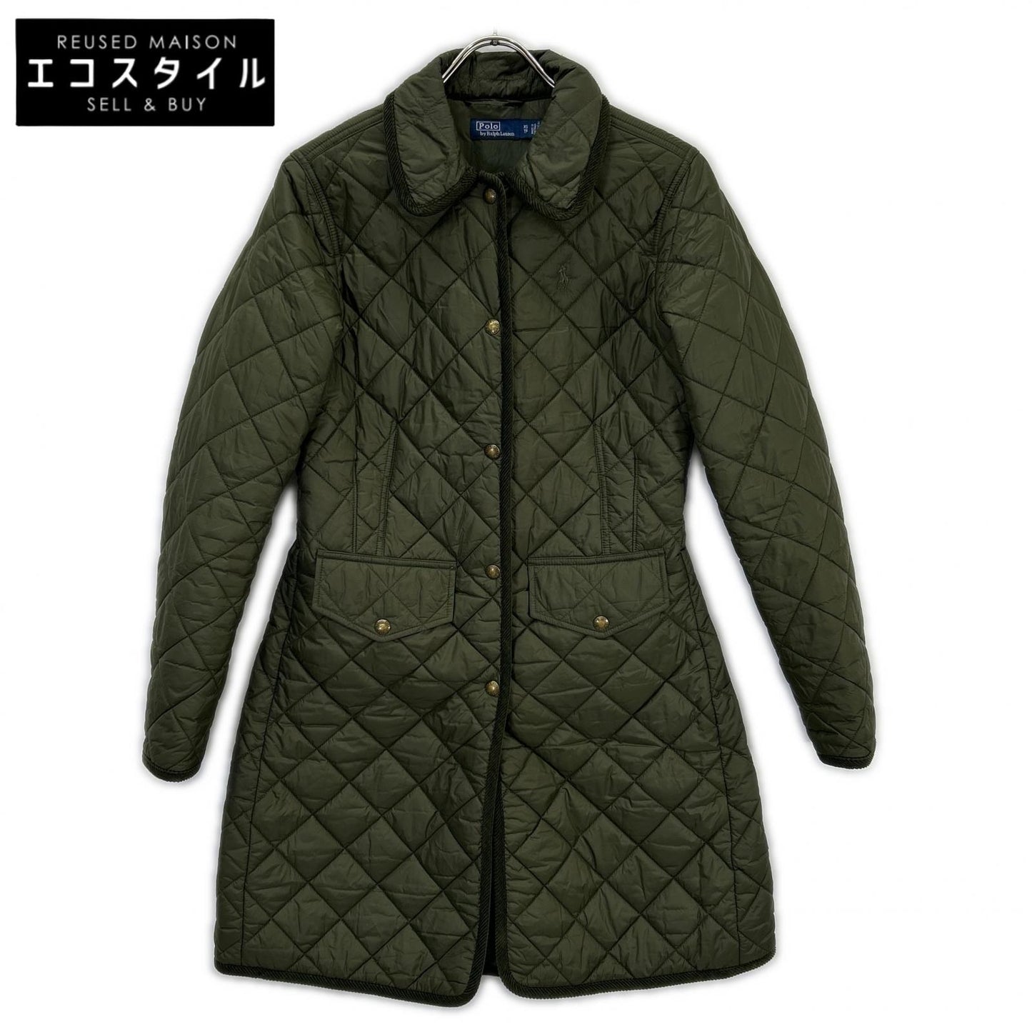 POLO RALPH LAUREN Khaki Padded Quilted Coat XS
