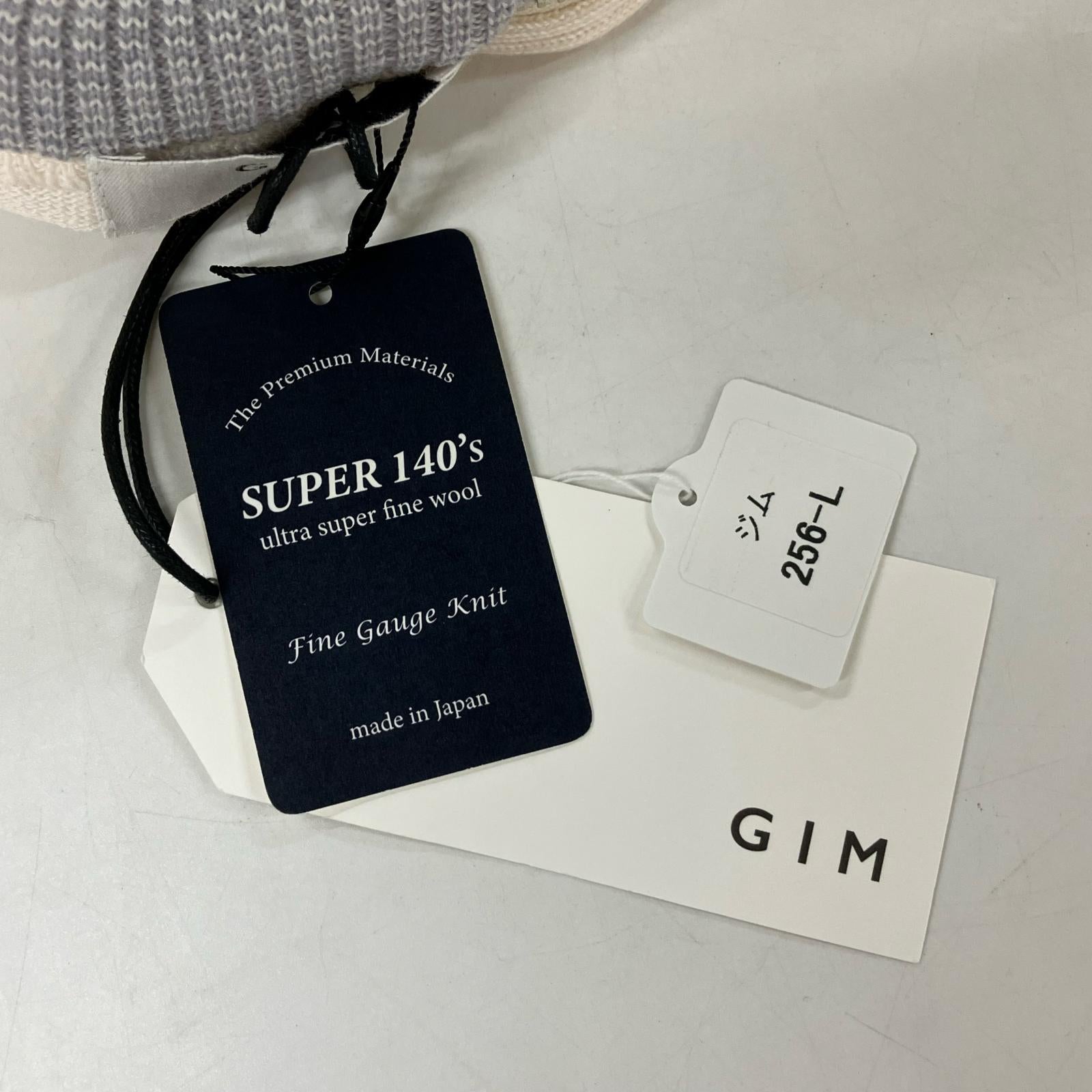 gim ジム アイボリー Super140's ファインウール14G フルジップニット トップス