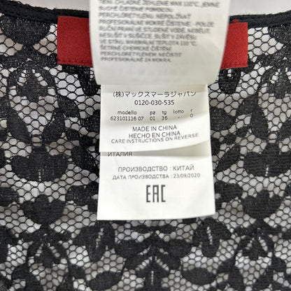 MAXMARA STUDIO 麦丝玛拉工作室 623101116 黑色 棉质 蕾丝连衣裙 带吊带裙 连衣裙