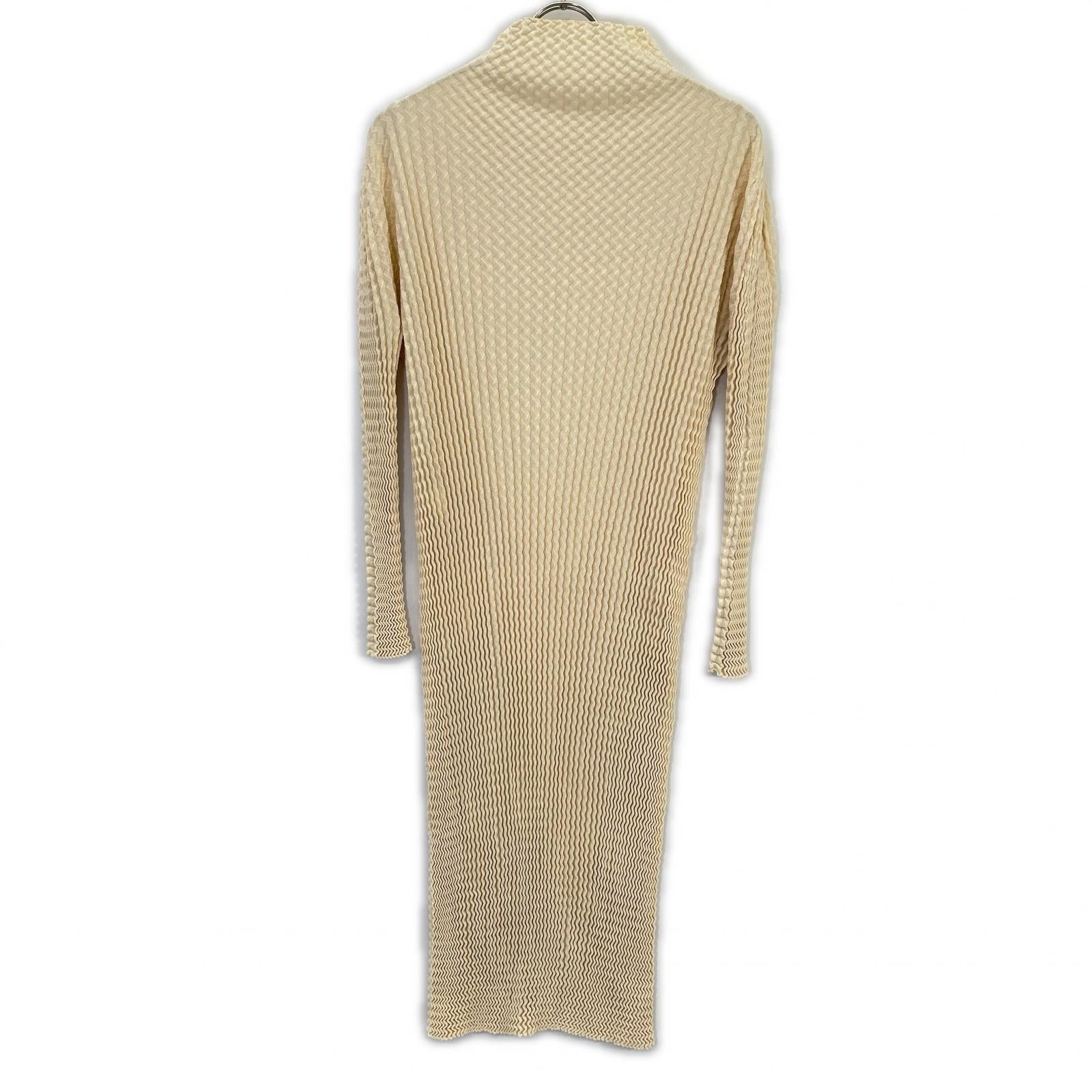 ISSEY MIYAKE 24AW IM43-KH932 Beige Pleated Knit Dress Dress