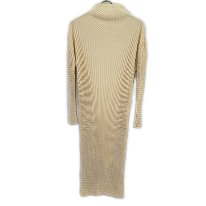 ISSEY MIYAKE 24AW IM43-KH932 Beige Pleated Knit Dress Dress