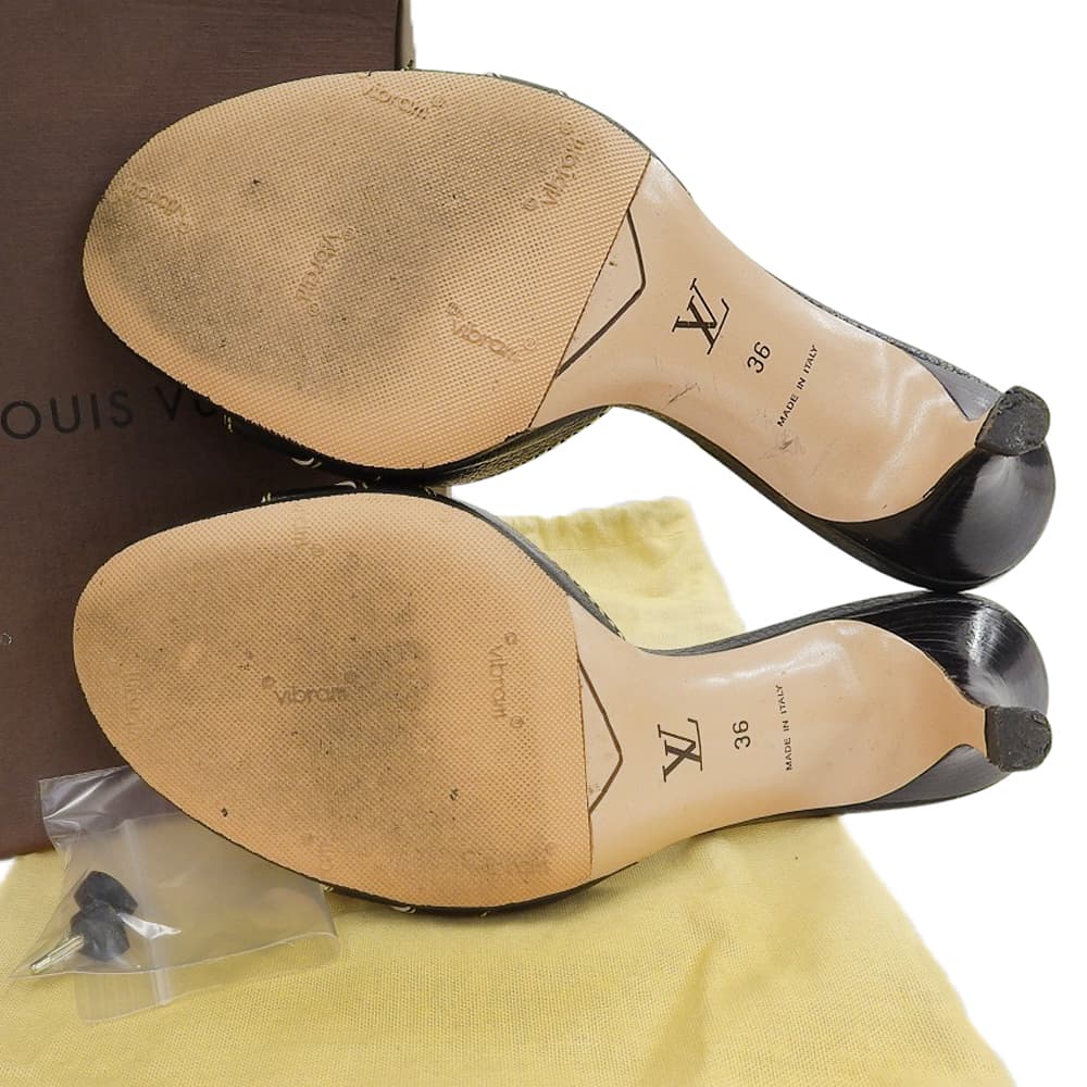 LOUIS VUITTON ルイヴィトン 美品 スハリミュール シューズ レディース ブラック 36 シューズ 36