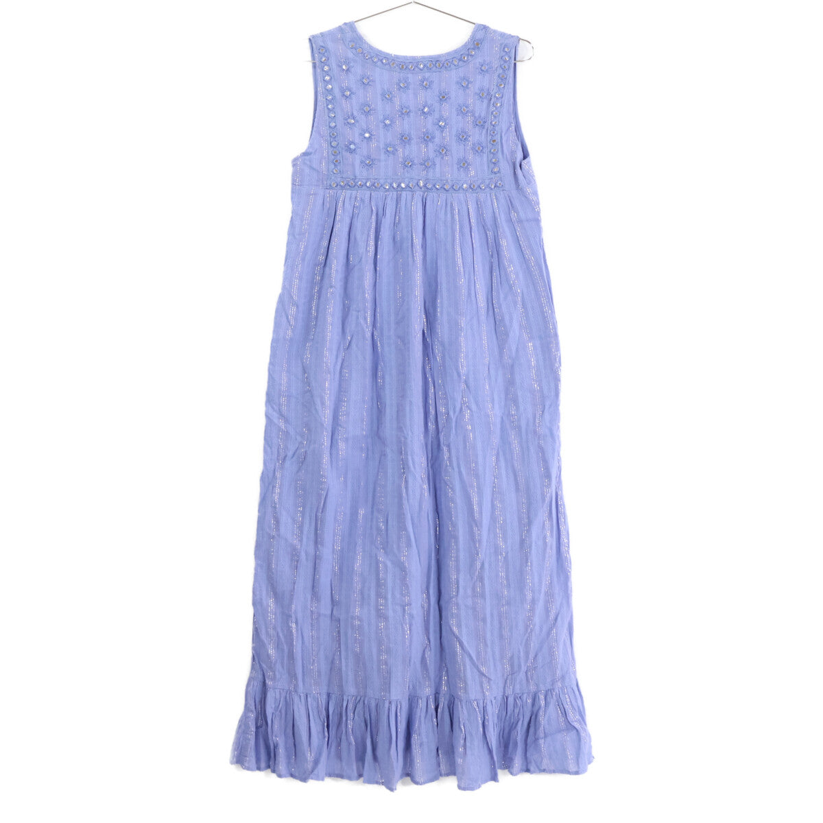 Saramallika 020541SH1 Blue Lurex Stripe Mirror Dress