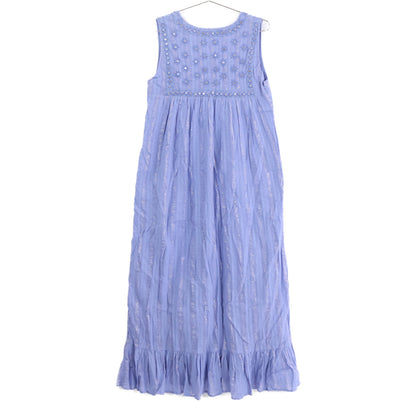 Saramallika 020541SH1 Blue Lurex Stripe Mirror Dress