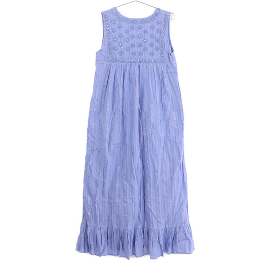 Saramallika 020541SH1 Blue Lurex Stripe Mirror Dress