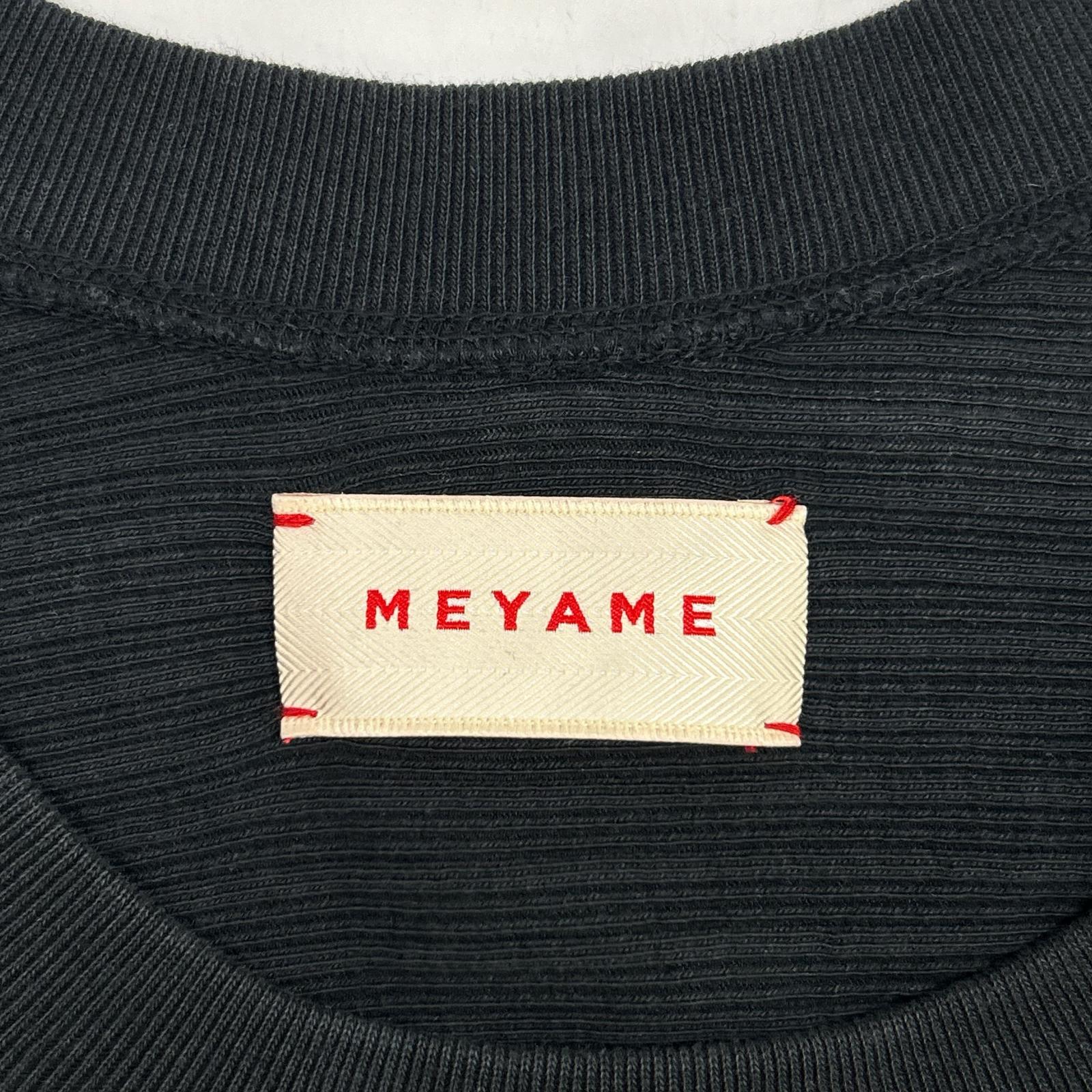MEYAME メヤメ MEY-1628 ブラック オブロングネックショートスリーブTシャツ トップス