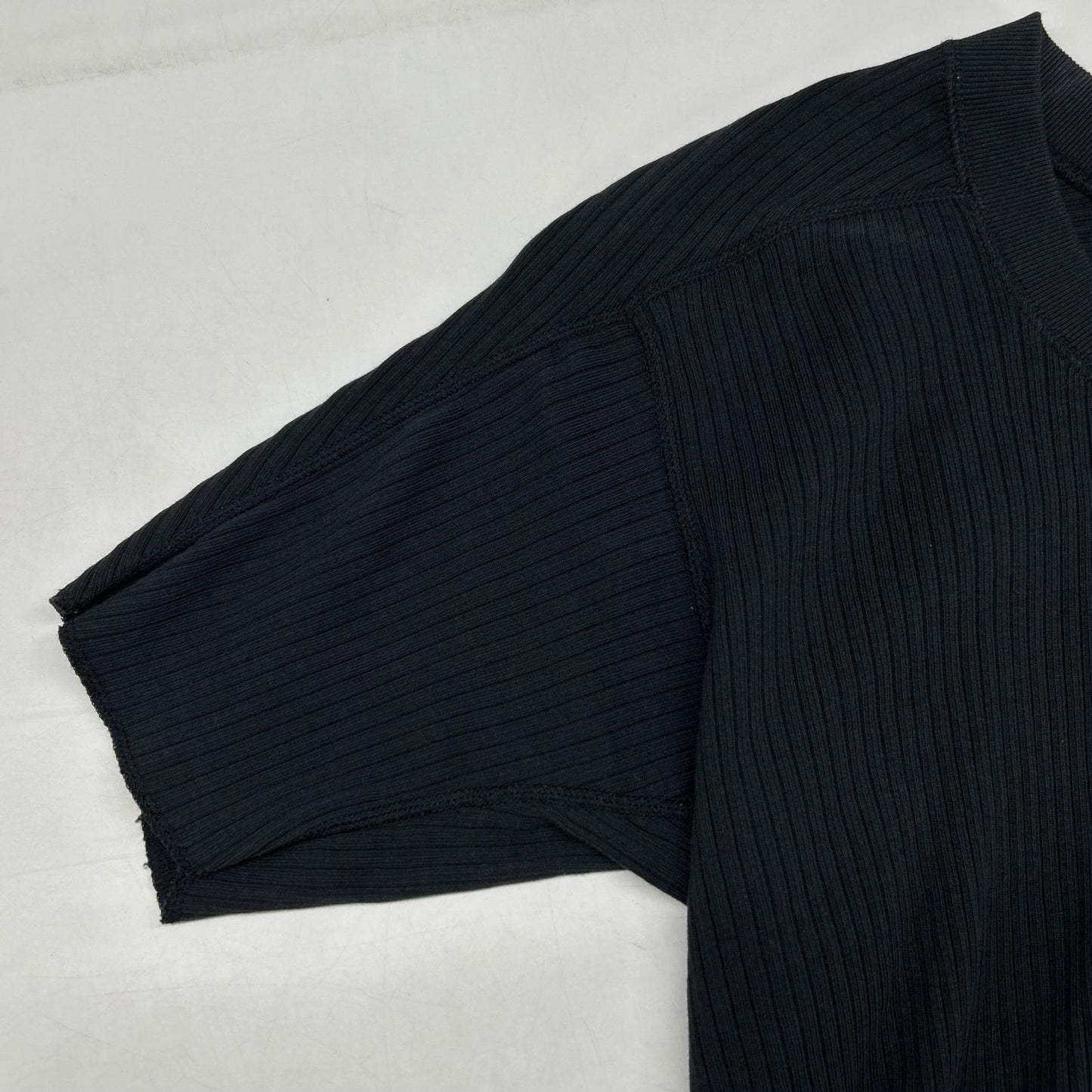 MEYAME メヤメ MEY-1628 ブラック オブロングネックショートスリーブTシャツ トップス