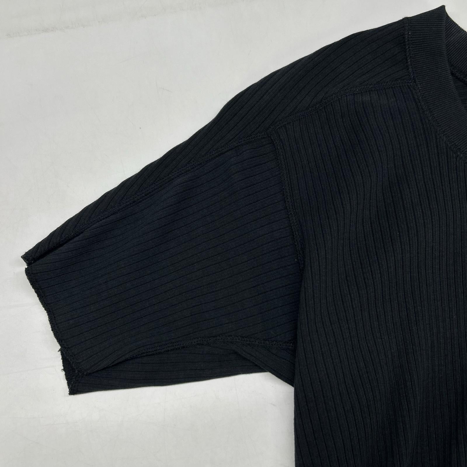 MEYAME メヤメ MEY-1628 ブラック オブロングネックショートスリーブTシャツ トップス