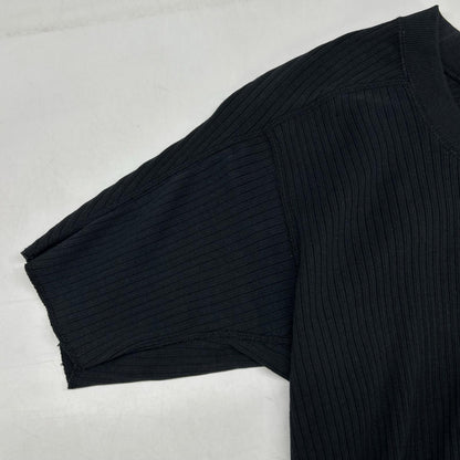 MEYAME メヤメ MEY-1628 ブラック オブロングネックショートスリーブTシャツ トップス