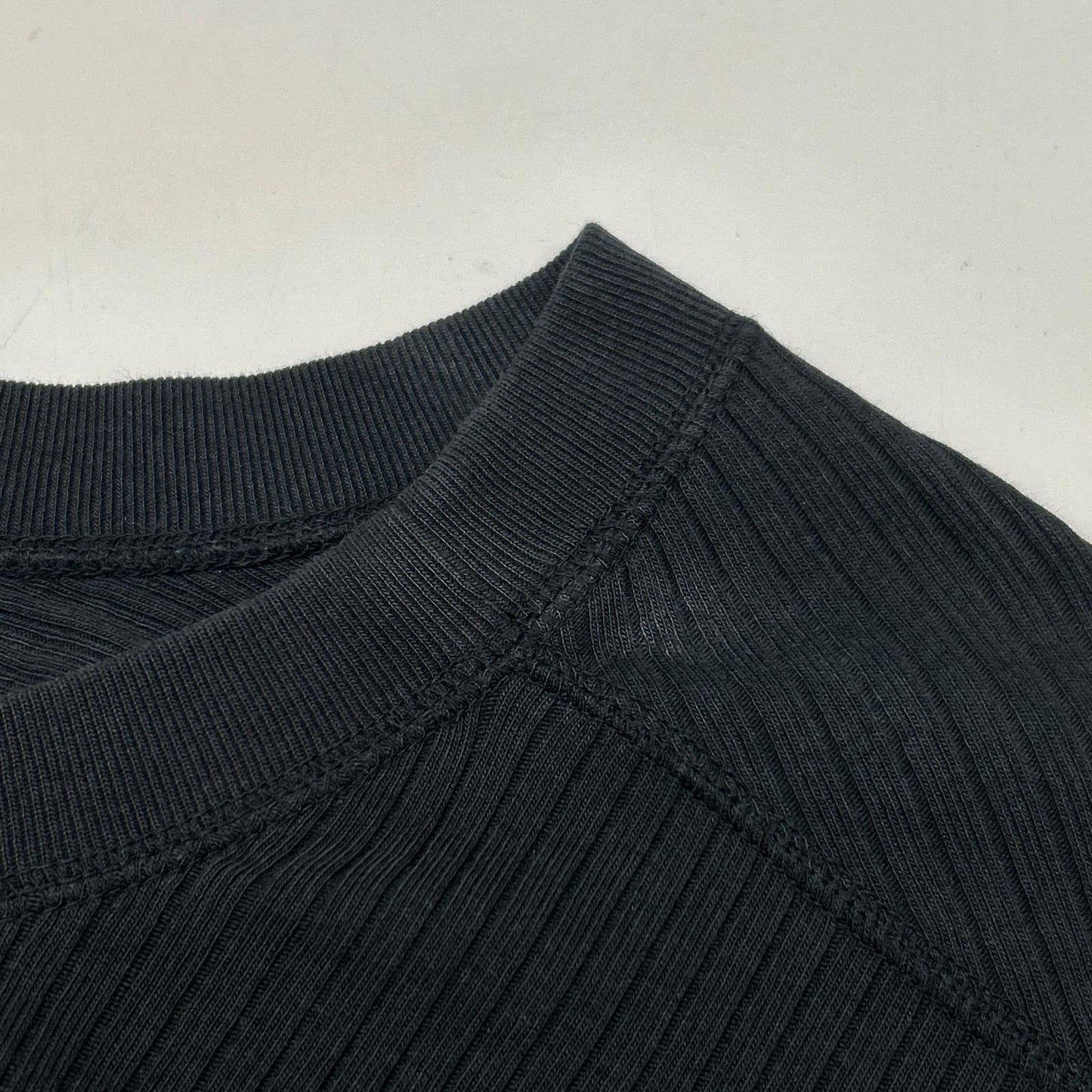 MEYAME メヤメ MEY-1628 ブラック オブロングネックショートスリーブTシャツ トップス
