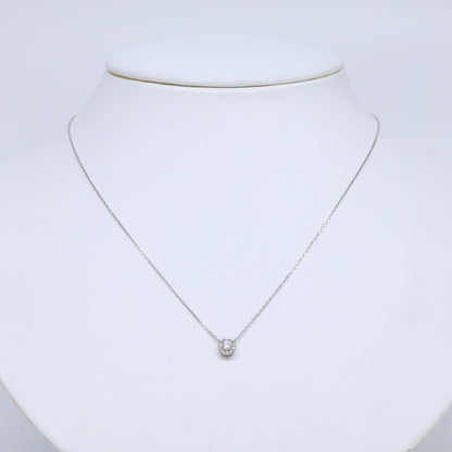 【美品】Pt850 Pt950 0.100 0.05 ダイヤモンド ネックレス レディース
