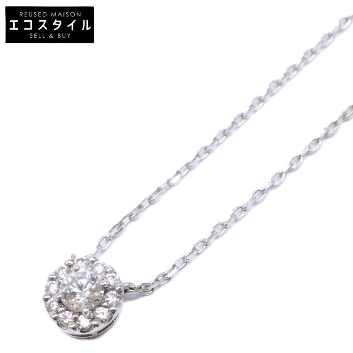 【美品】Pt850 Pt950 0.100 0.05 ダイヤモンド ネックレス レディース