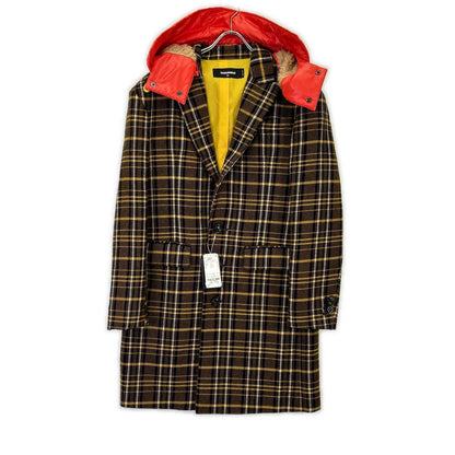 DSQUARED2 ディース夸德 22年款 S71AA0430 连帽格纹切斯特大衣 大衣