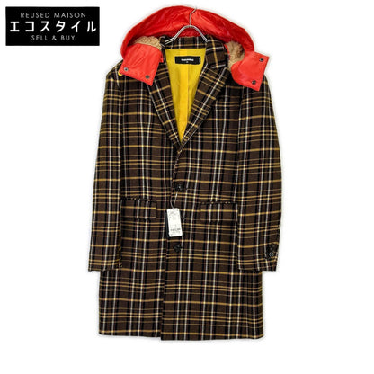 DSQUARED2 ディース夸德 22年款 S71AA0430 连帽格纹切斯特大衣 大衣