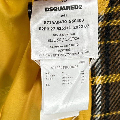 DSQUARED2 ディース夸德 22年款 S71AA0430 连帽格纹切斯特大衣 大衣