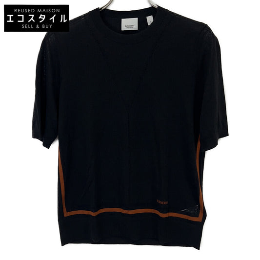 BURBERRY バーバリー 8036186 ﾌﾞﾗｯｸ ｶｼﾐﾔ×ｼﾙｸ ﾆｯﾄ トップス S