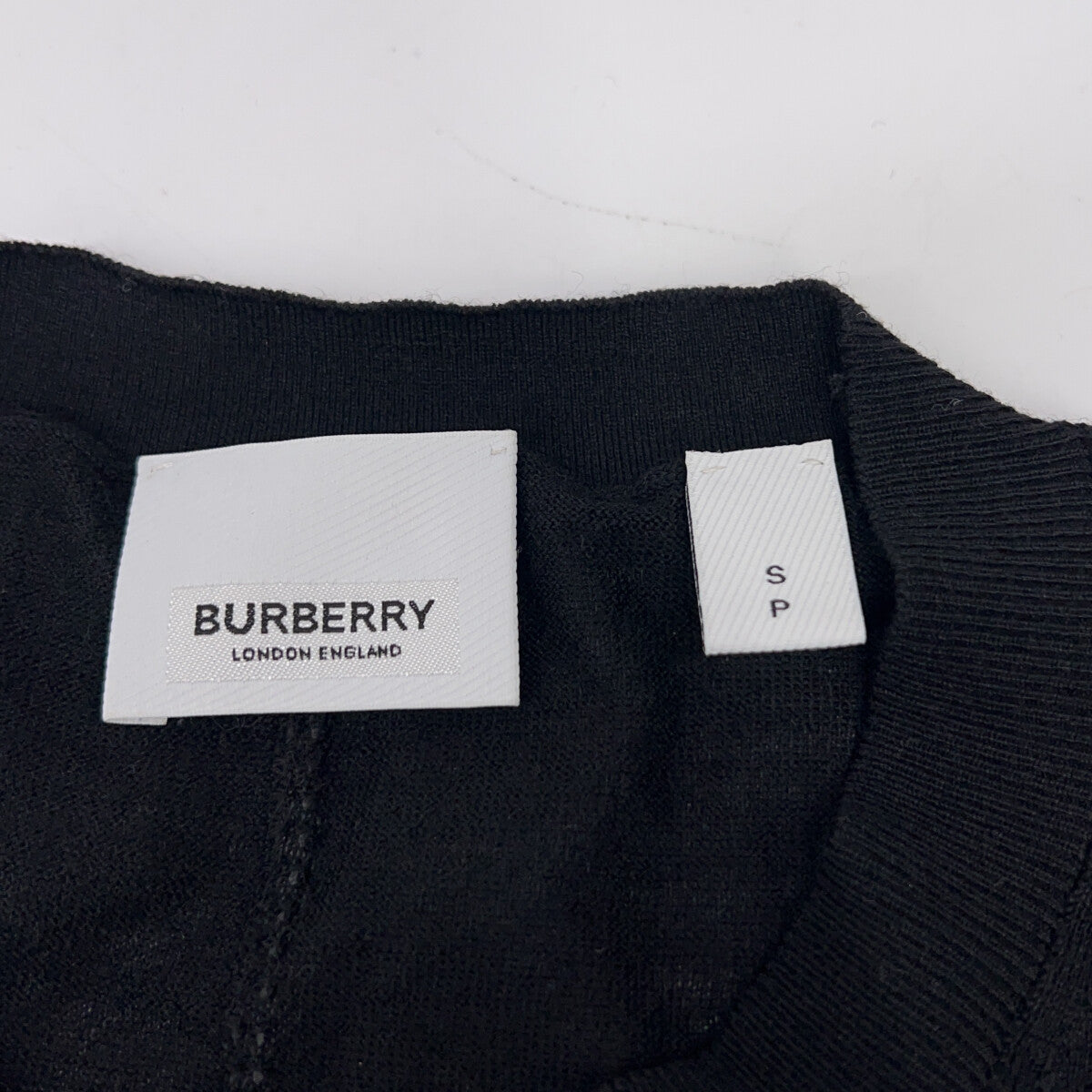 BURBERRY 博柏利 8036186 黑色 羊绒×真丝 针织上衣 S